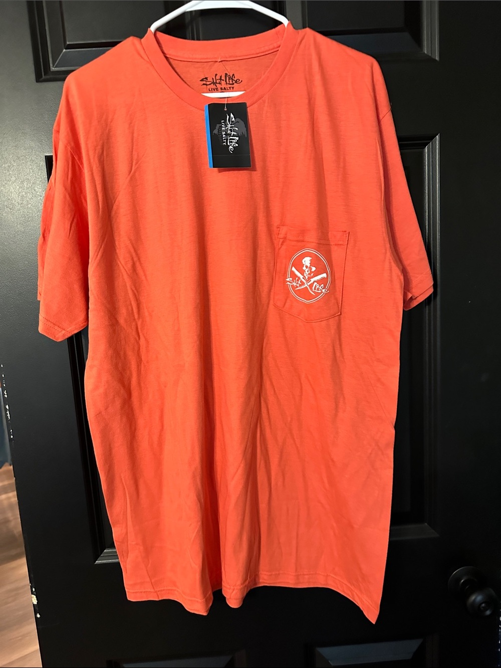 Salt Life Men's Short Sleeve Pocket Tee in Bright Orange